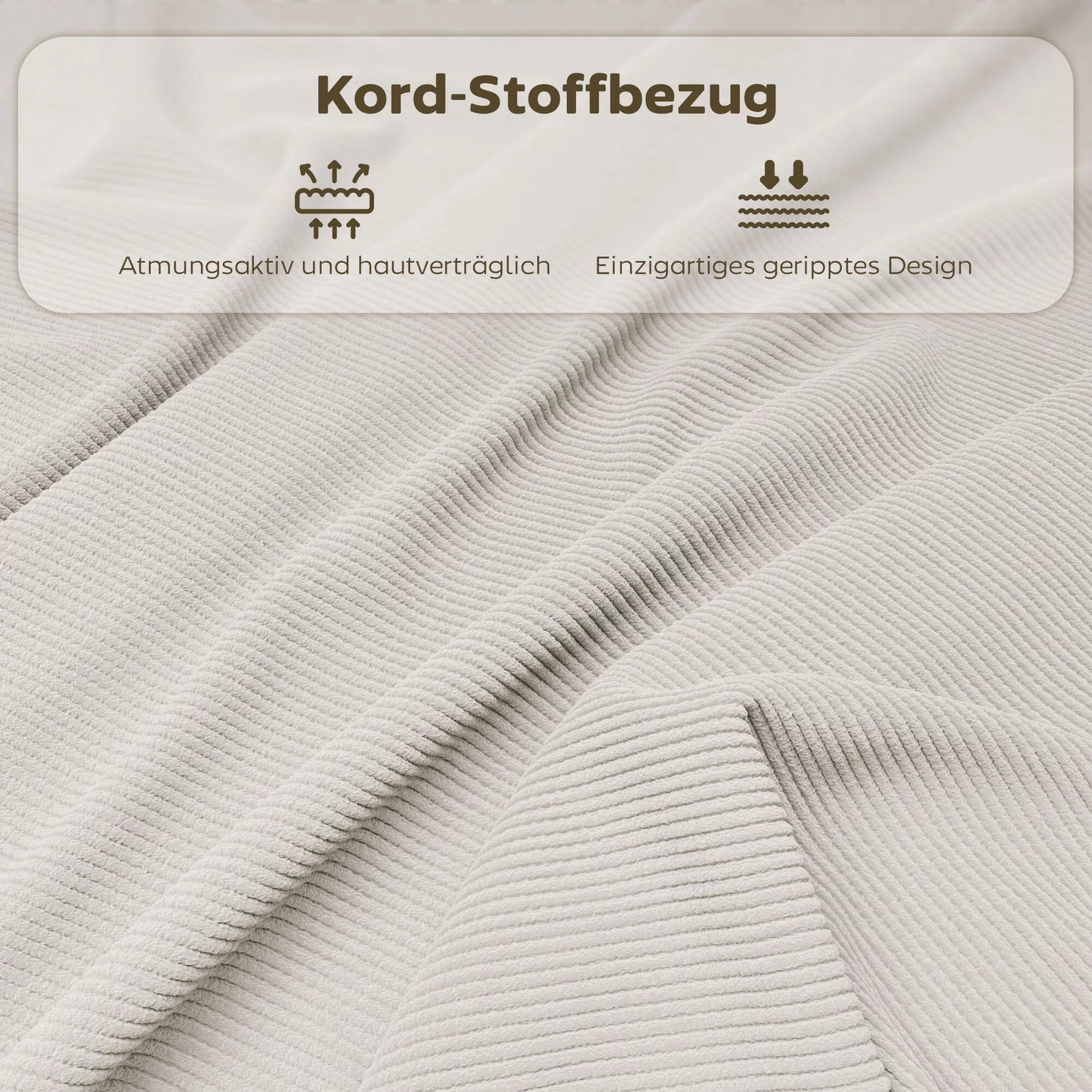 4 vnt. minkštų sulankstomų kėdžių komplektas, sulankstomos kėdės su kordiniu užvalkalu, atlošu, metaliniu rėmu, kreminės baltos