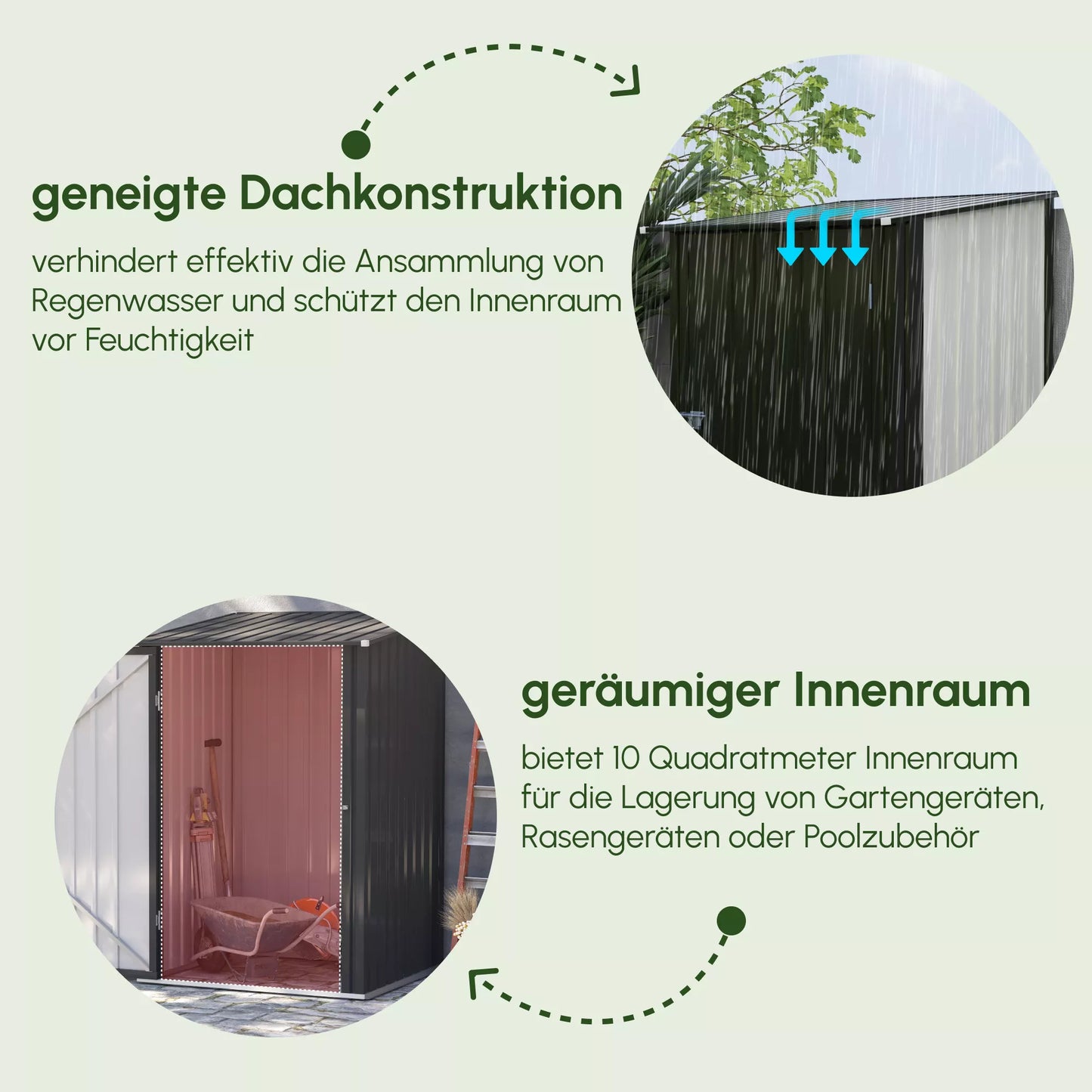 Tamsiai pilkas plieninis sodo namelis 100 x 103 x 160 cm