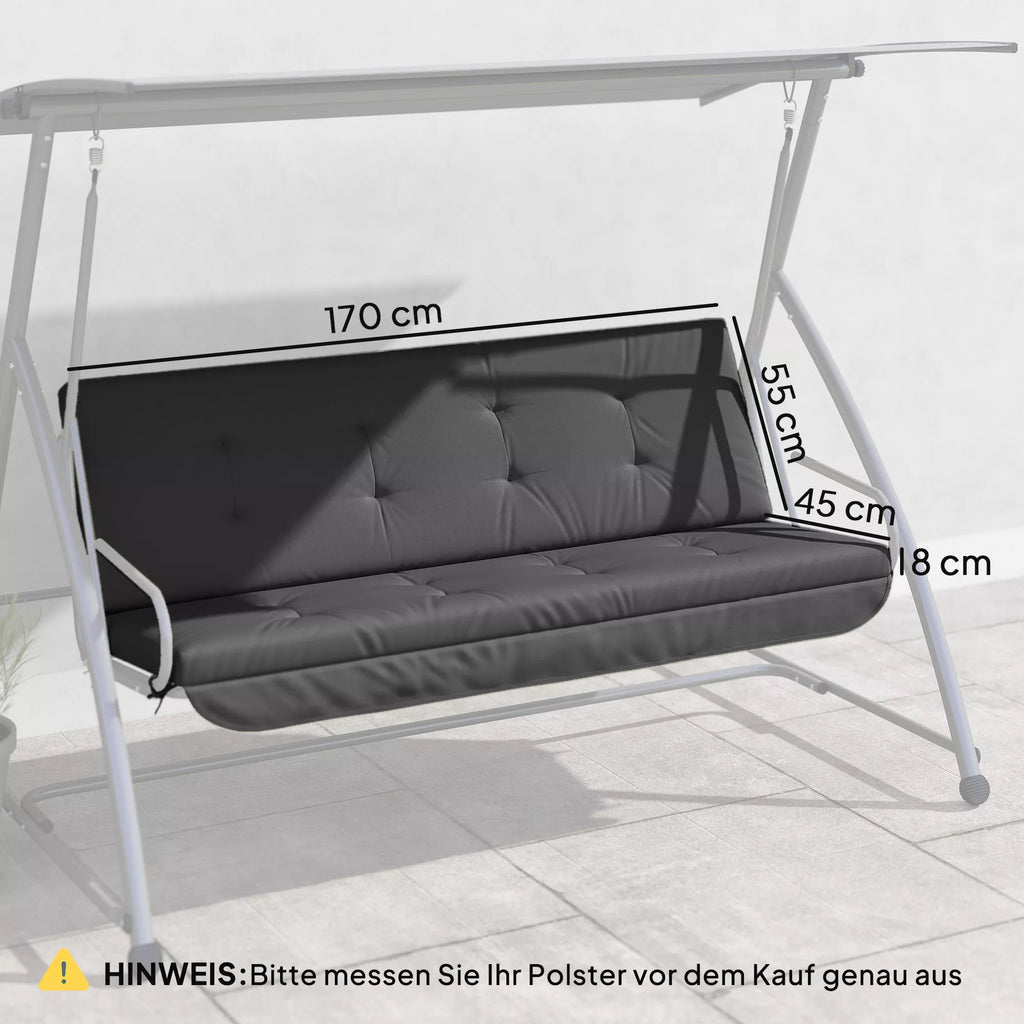 Sėdimoji pagalvėlė Sėdimoji pagalvėlė Hollywoodschaukel 170 x 100 x 8 cm Tamsiai pilka
