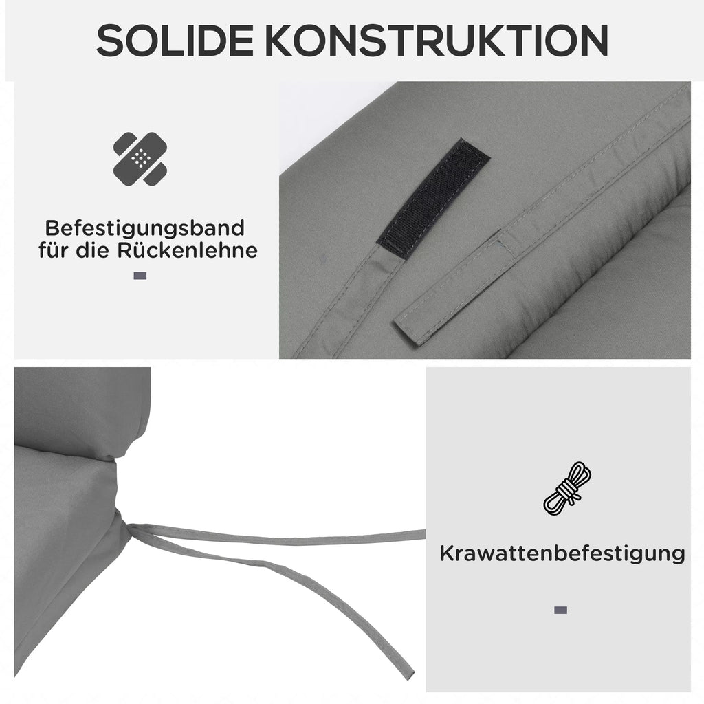 Gultų pagalvėlės Gultų pagalvėlės Saulės gultų pagalvėlės Sodo gultų pagalvėlės Pagalvėlės užvalkalai Poliesteris Tamsiai pilkos spalvos 196 x 55 x 8 cm