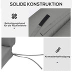 Gultų pagalvėlės Gultų pagalvėlės Saulės gultų pagalvėlės Sodo gultų pagalvėlės Pagalvėlės užvalkalai Poliesteris Tamsiai pilkos spalvos 196 x 55 x 8 cm