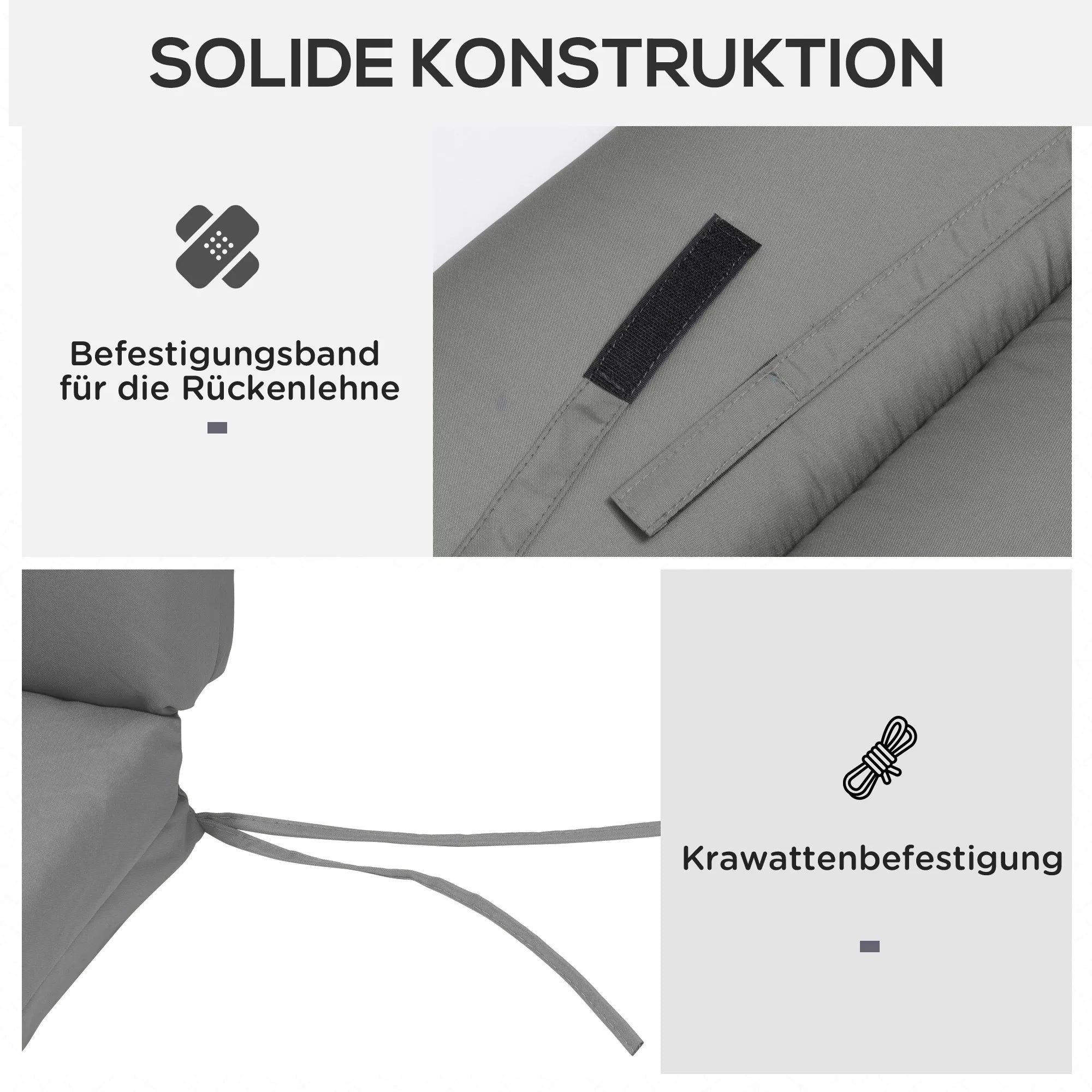 Gultų pagalvėlės Gultų pagalvėlės Saulės gultų pagalvėlės Sodo gultų pagalvėlės Pagalvėlės užvalkalai Poliesteris Tamsiai pilkos spalvos 196 x 55 x 8 cm