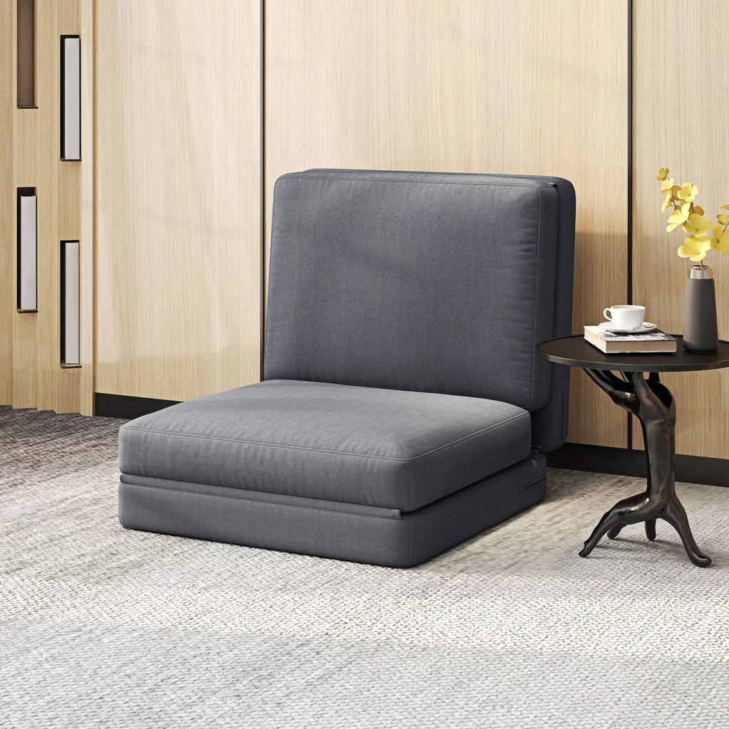 Sofa-lova ant grindų transformuojama, 268 cm, tamsiai pilka