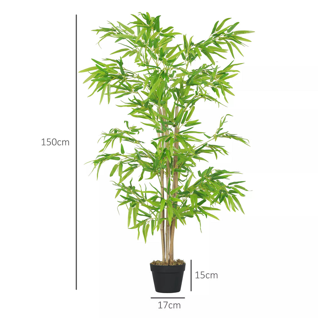 Dirbtinio bambuko matmenų schema: 150 cm aukščio