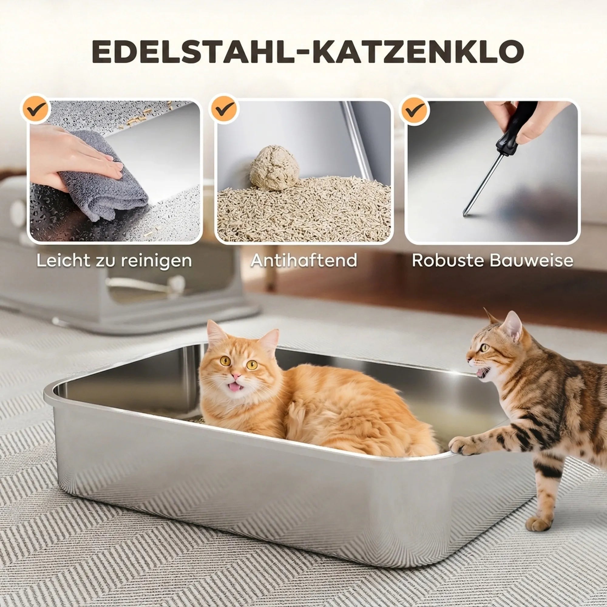 Uždaras kačių tualetas XXL su dangčiu pilkas