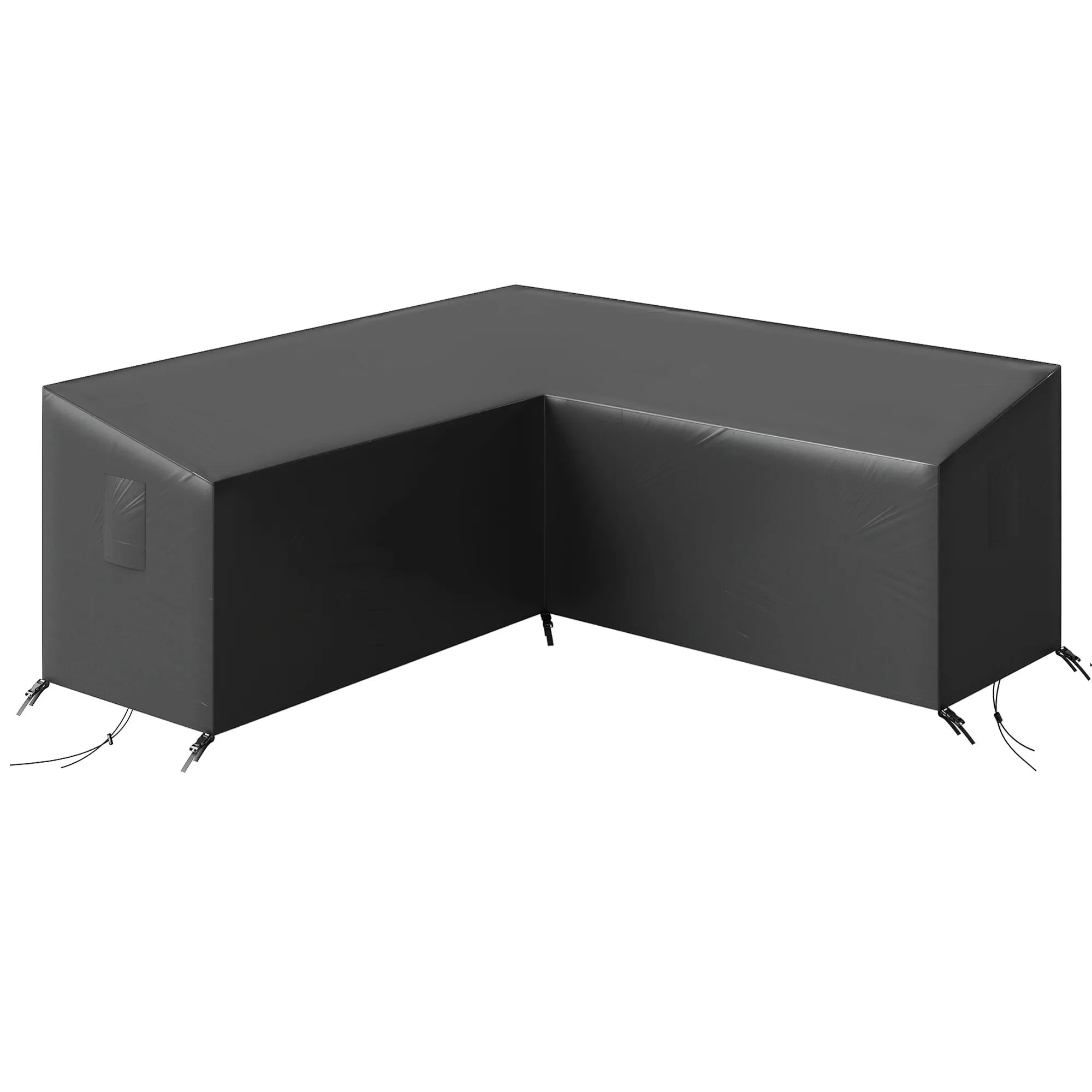 V formos sodo baldų uždangalas poliesterio 216x216x78 cm juodas
