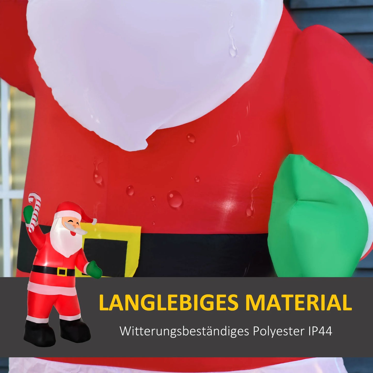 Pripučiamas Kalėdų Senelis su LED apšvietimu, įsk. pūstuvą, tvirtinimo virves, kuoliukus, smėlio maišelius, 140cm x 85cm x 250cm