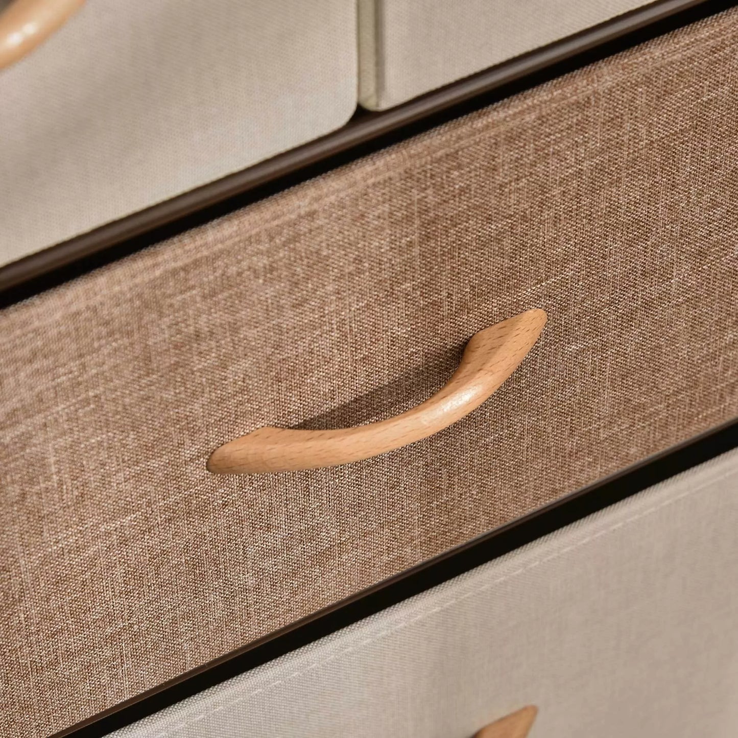 Komoda su 5 sulankstomais audinio stalčiais, lentyna, tvirtu plieniniu rėmu, 58 x 29 x 99 cm