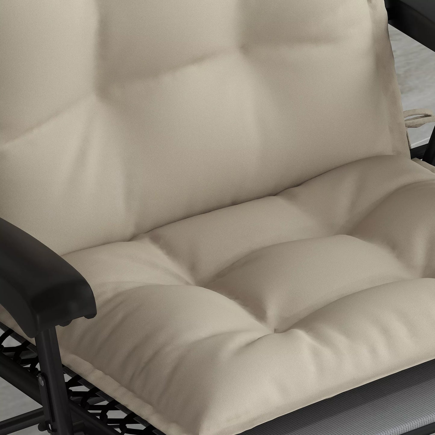 2 vnt. komplektas vandeniui atspari pagalvėlė/čiužinys saulės gultui, paminkštintas paklotas sodo gultui 50x116x5 cm, smėlio spalvos