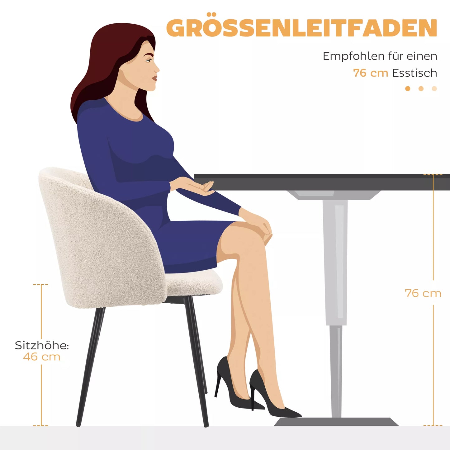 2 vnt. valgomojo kėdžių komplektas, minkštos kėdės su audinio apmušalu, virtuvės kėdės su plieninėmis kojomis, išlenkta atlošas, kreminė balta