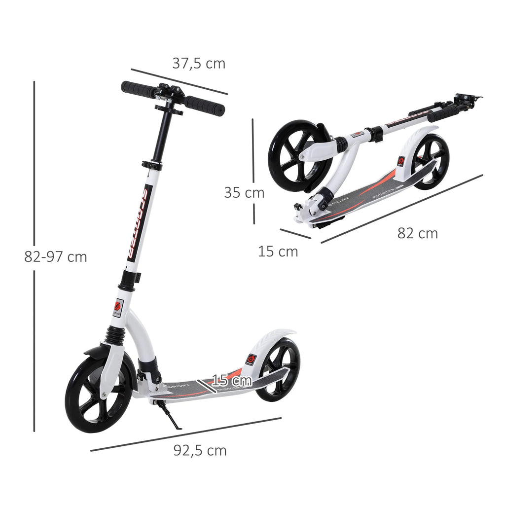 Infografika su paspirtuko matmenimis: plotis 37,5 cm, ilgis 92,5 cm, aukštis 82–97 cm