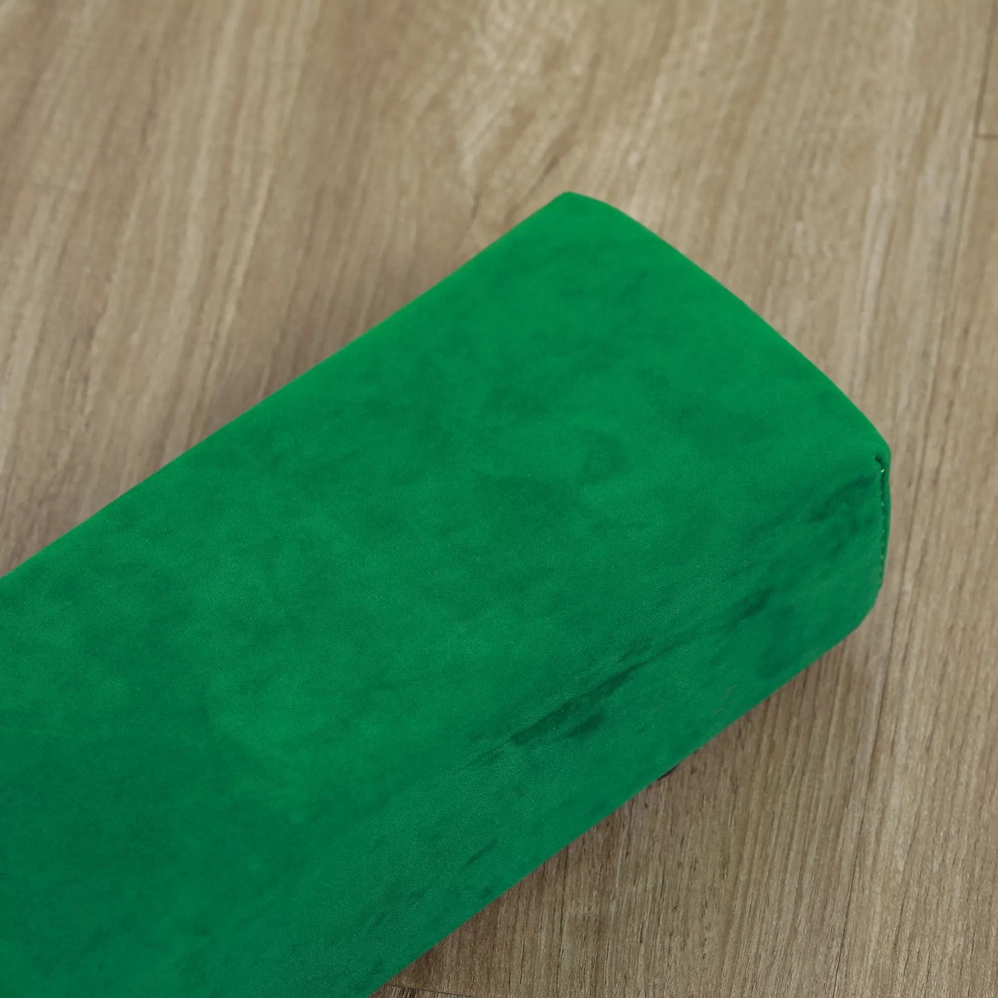 Sulankstoma pusiausvyros sija, neslystanti, su zomšos apdaila, tvirtas medienos pagrindas, 210 x 10 x 6,5 cm, mėlyna