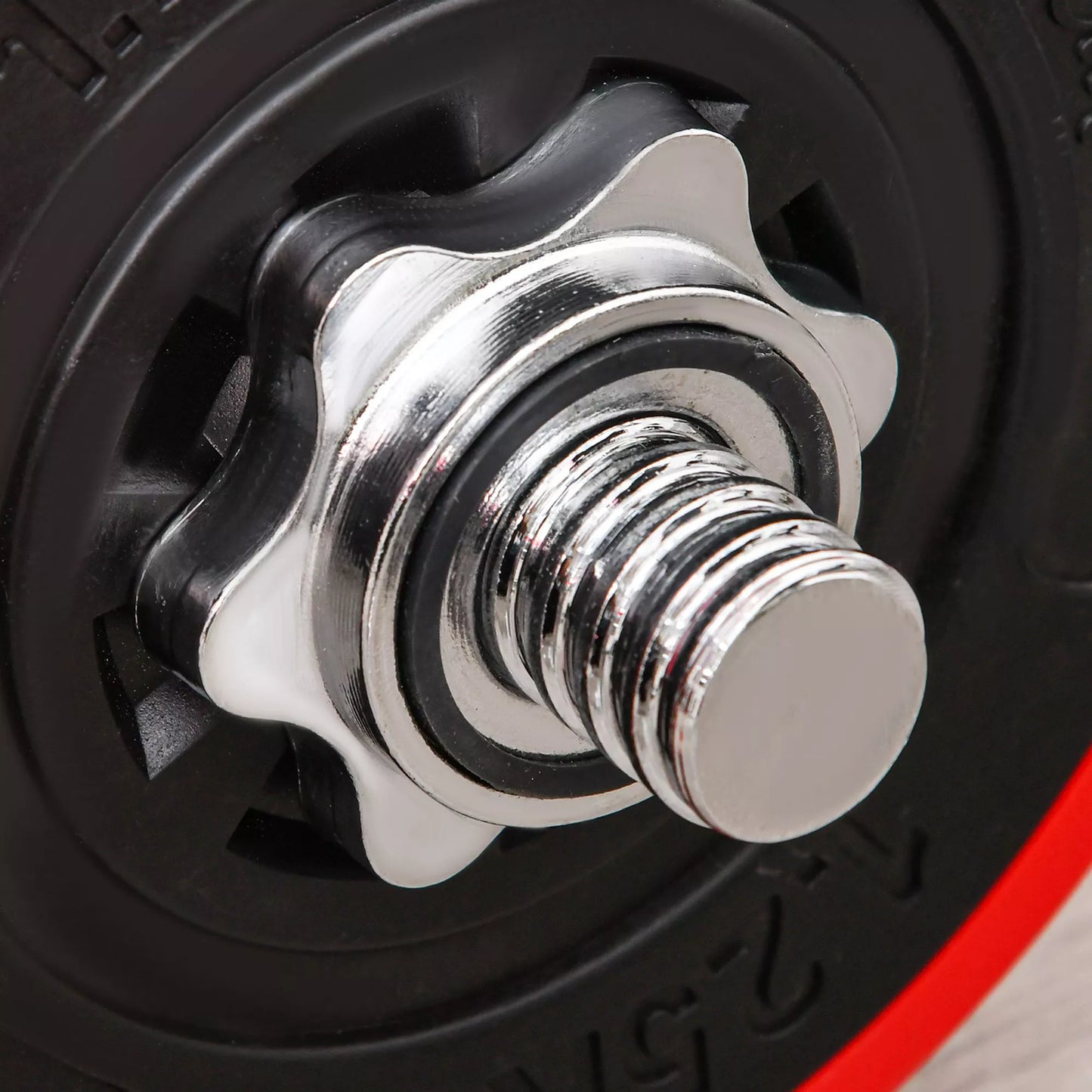 20/30 KG hantelių rinkinys 2-IN-1, reguliuojami hanteliai ir štanga, sunkumų kilnojimui namuose, raumenims, plienas, PP plastikas, geležies smėlis, raudona+juoda, 21,5 x 21,5 x 3,8 cm