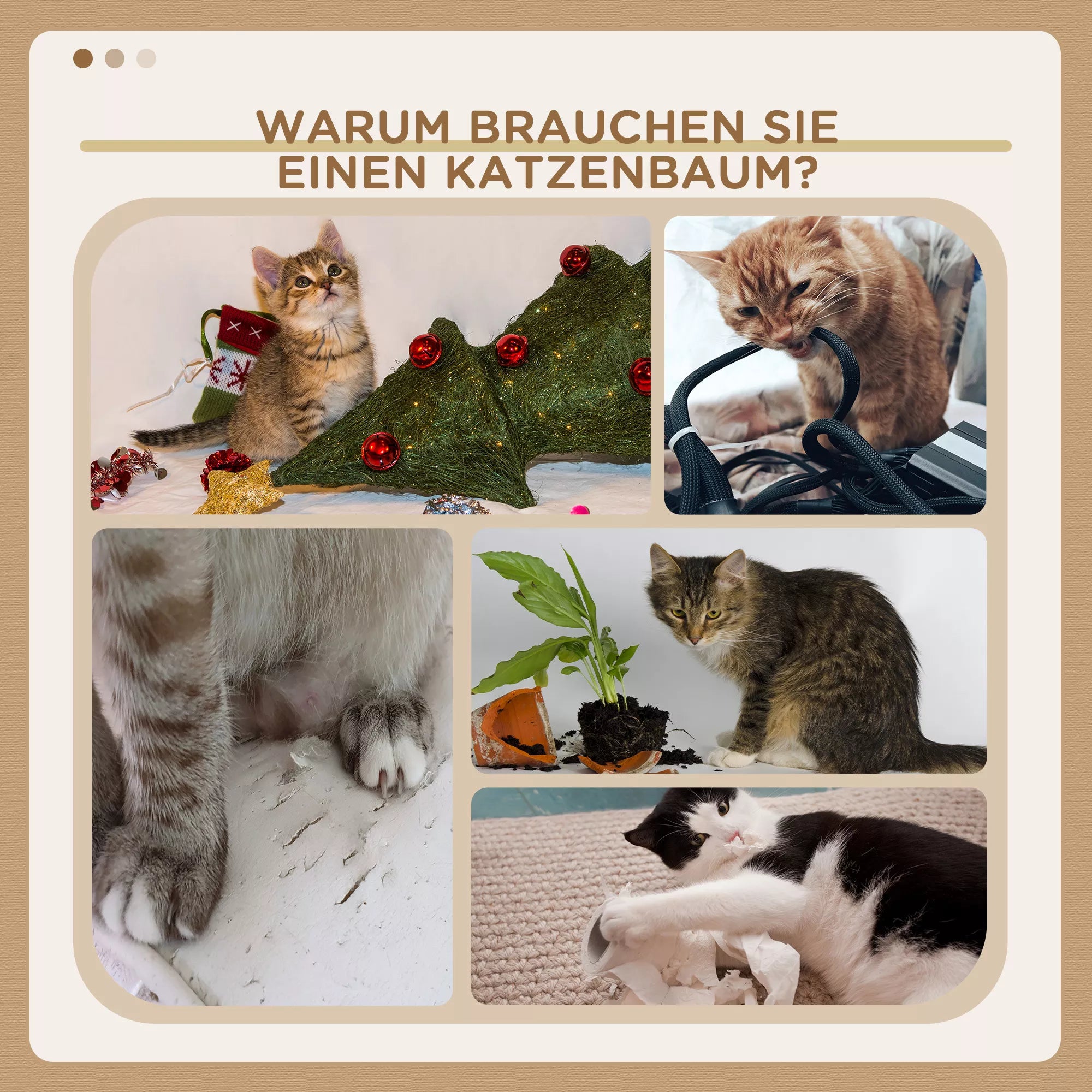 Kratzbaum 46 cm Mažas kačių bokštelis su urvu, žaisliniu kamuoliuku, sizaliniu virve, pakelta platforma, kačių braižymo medis, laipiojimo medis, skirtas katėms iki 4 kg, pilkos spalvos
