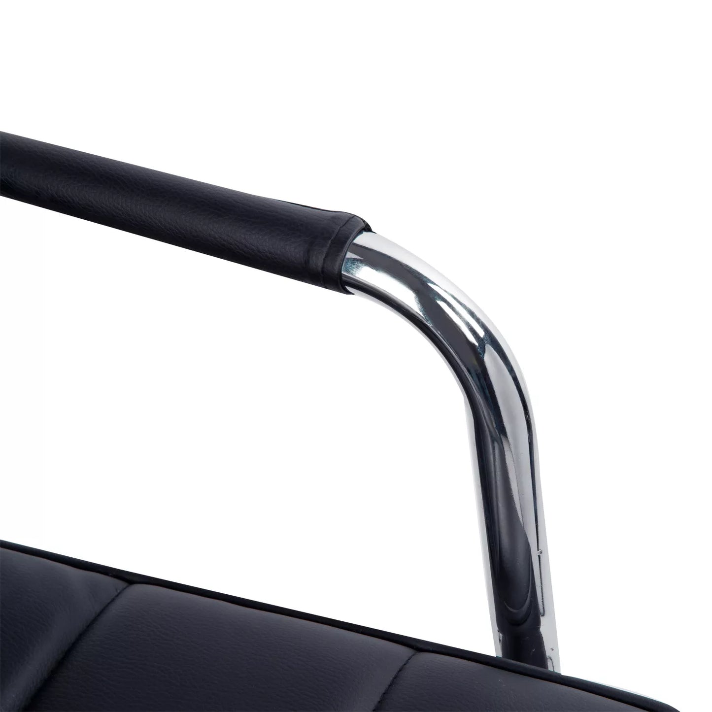 Biuro kėdė retro dizaino, aukščio reguliavimo, su 5 ratukais, 52,5 cm x 54 cm x 99 cm, juoda