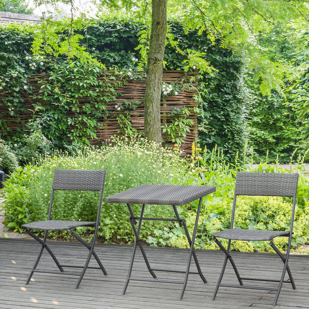 Polyrattan bistro komplektas 2 asmenims Sėdimoji grupė Rotango sodo baldų komplektas Komplektas Pilkos spalvos