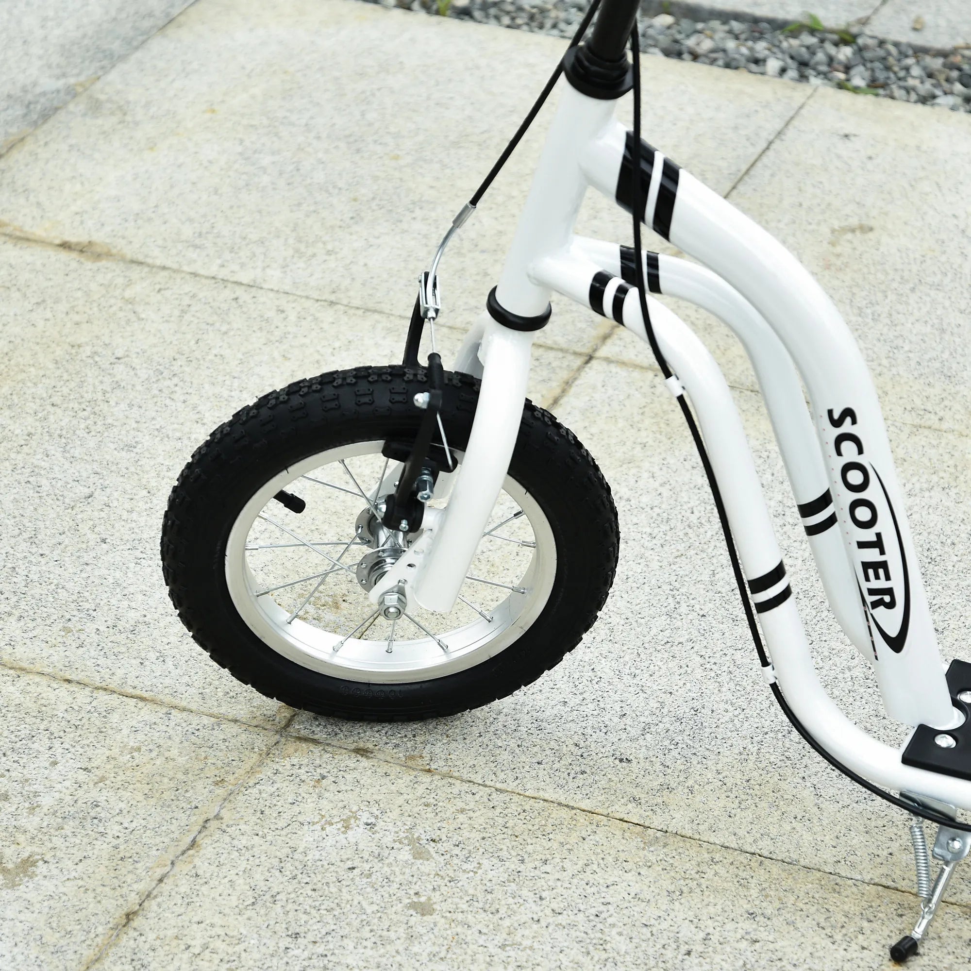 Vaikų paspirtukai nuo 5 metų Scooter Vaikų paspirtukai Paspirtukai Miesto paspirtukai Vaikų paspirtukai Kickboard su pneumatinėmis padangomis 12 colių Guma Aliuminis Balta 120 x 58 x 85-95 cm