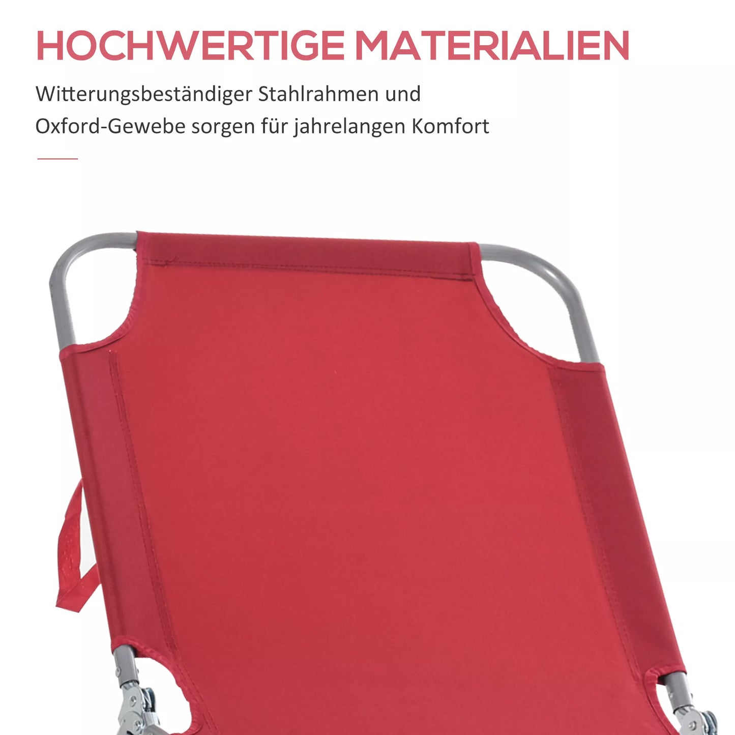 Skleidžiamas gultas, reguliuojamas atlošas, nerūdijančio metalo rėmas, 187 x 55 x 24, vyno raudonos spalvos