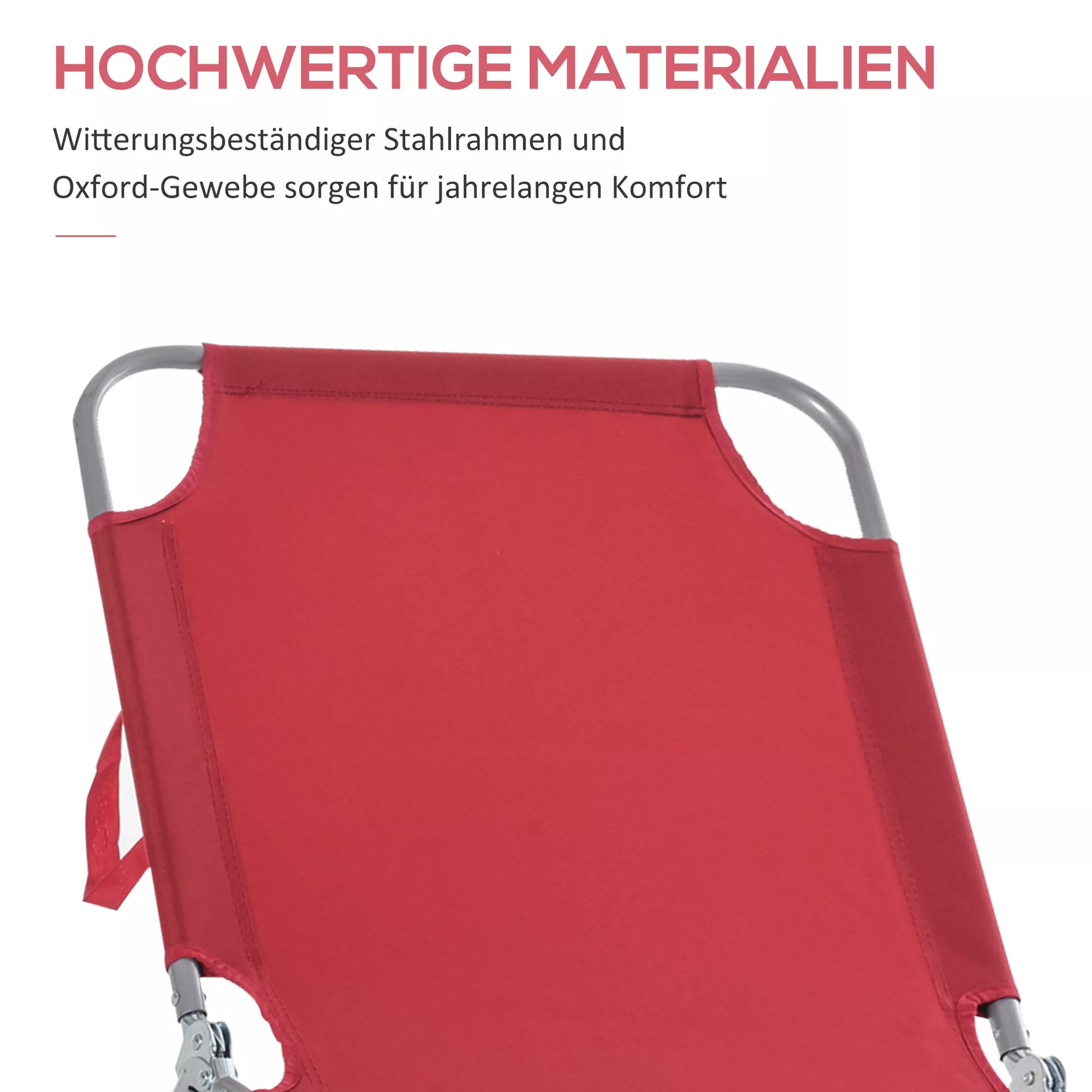 Skleidžiamas gultas, reguliuojamas atlošas, nerūdijančio metalo rėmas, 187 x 55 x 24, vyno raudonos spalvos