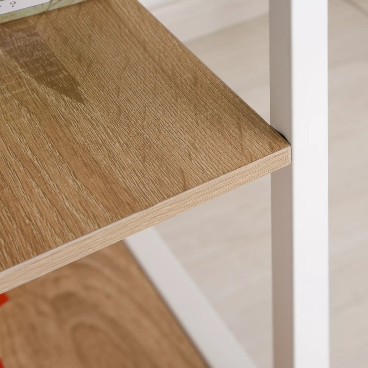 Sulankstomas stalas, rašomasis stalas, pagalbinis stalas, biuro stalas, mobilus kompiuterio stalas su ratukais, MDF natūralus, 107 x 55 x 76 cm