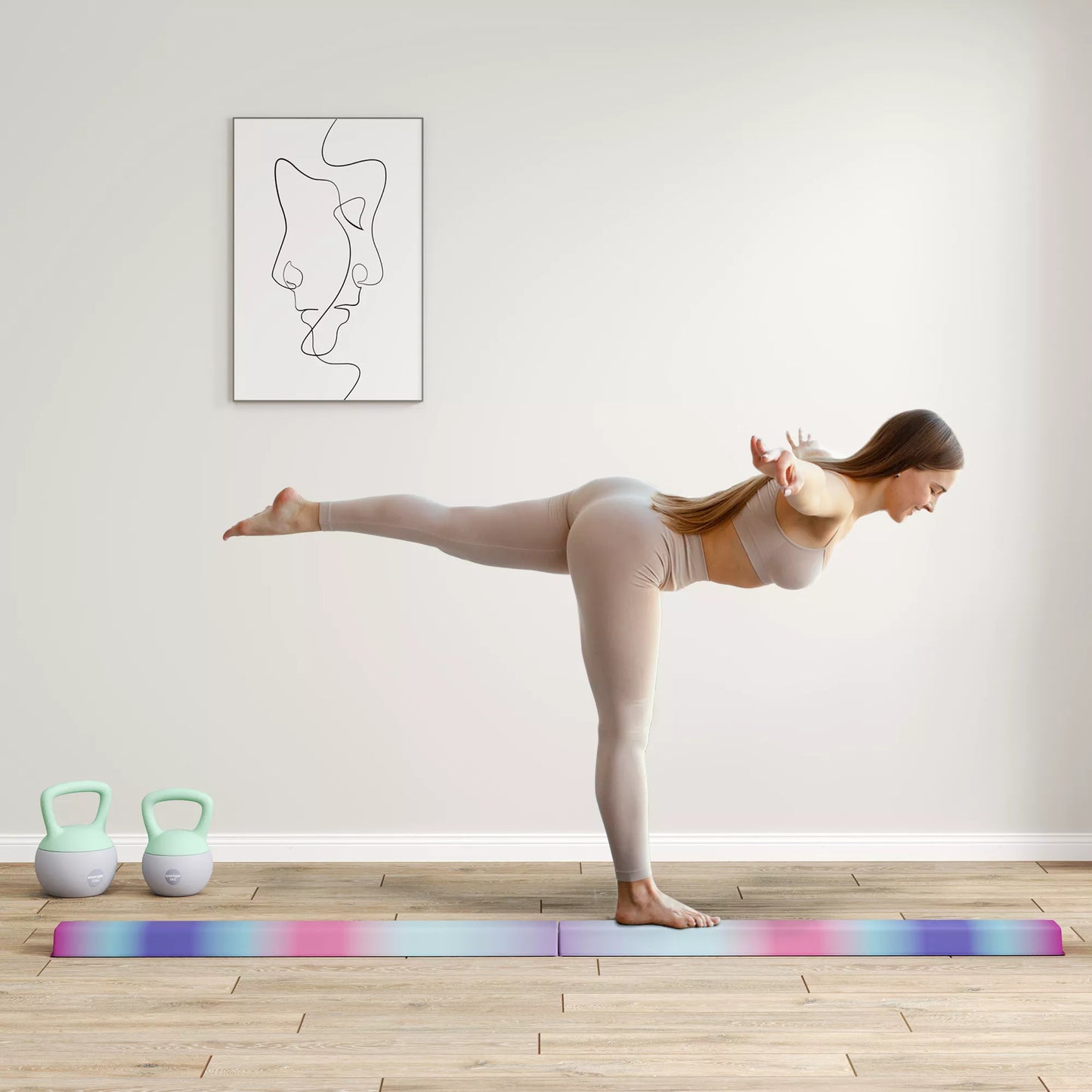 Balansinis tiltelis 2,4 m, sulankstomas, neslystantis pagrindas, nuo 3 metų, iki 80 kg, kelių spalvų