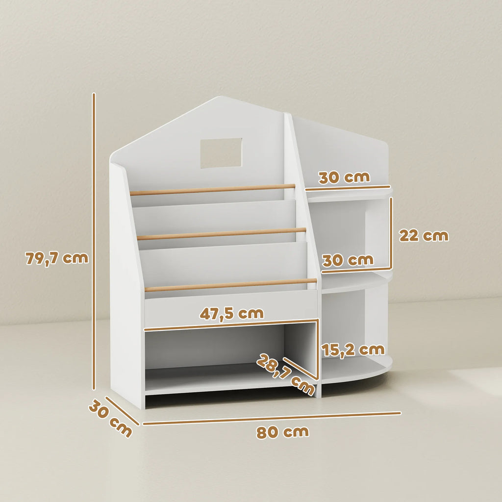 Vaikiška lentyna Montessori 80x30x79,7 cm, 3–8 metų vaikams, balta