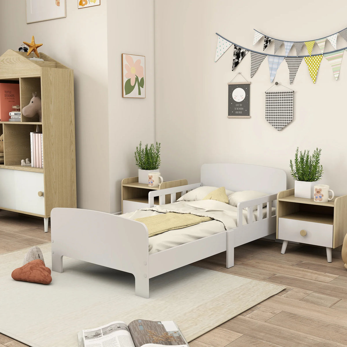 Vaikiška lovytė su apsauginėmis sienelėmis, 3–8 metų vaikams, balta
