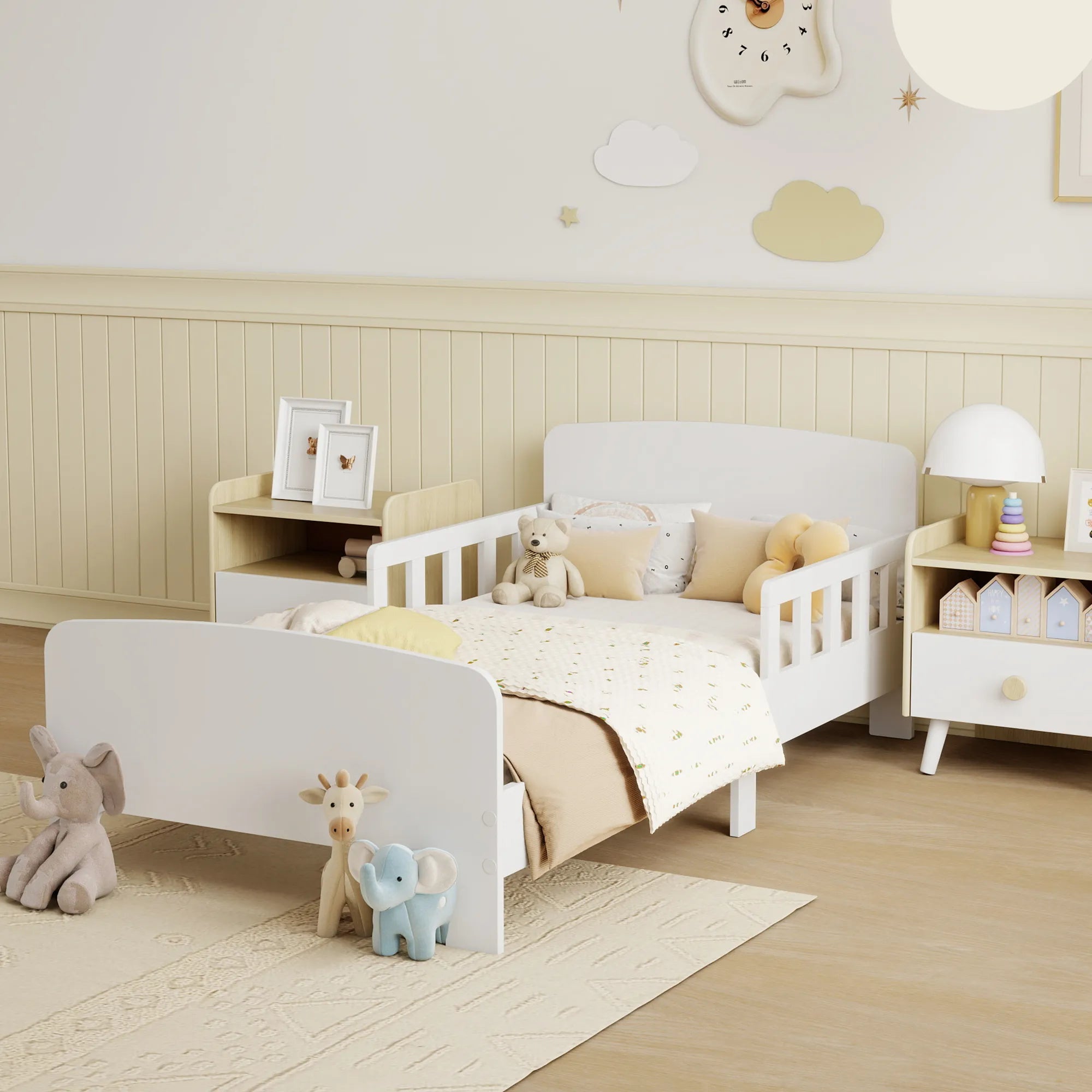 Vaikiška lovytė su apsauginėmis sienelėmis, 3–8 metų vaikams, balta
