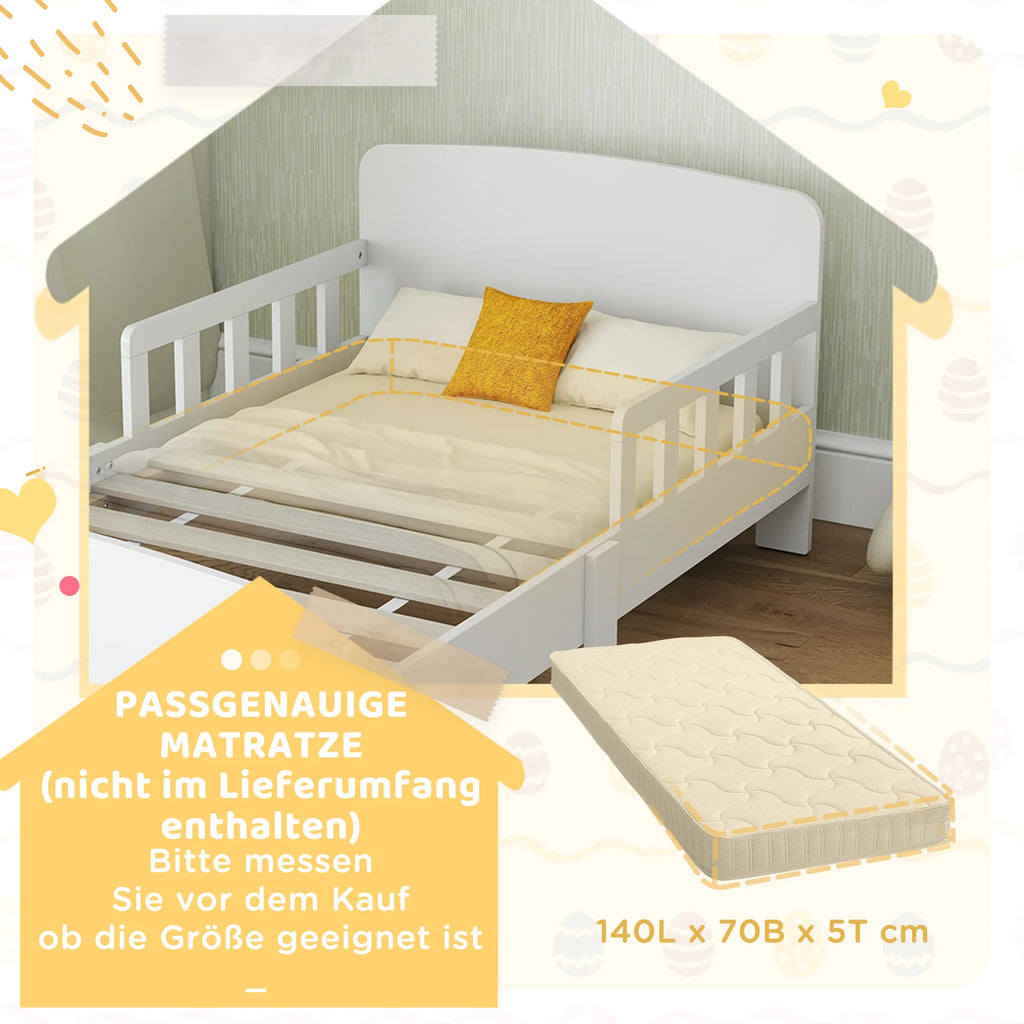 Vaikiška lovytė su apsauginėmis sienelėmis, 3–8 metų vaikams, balta