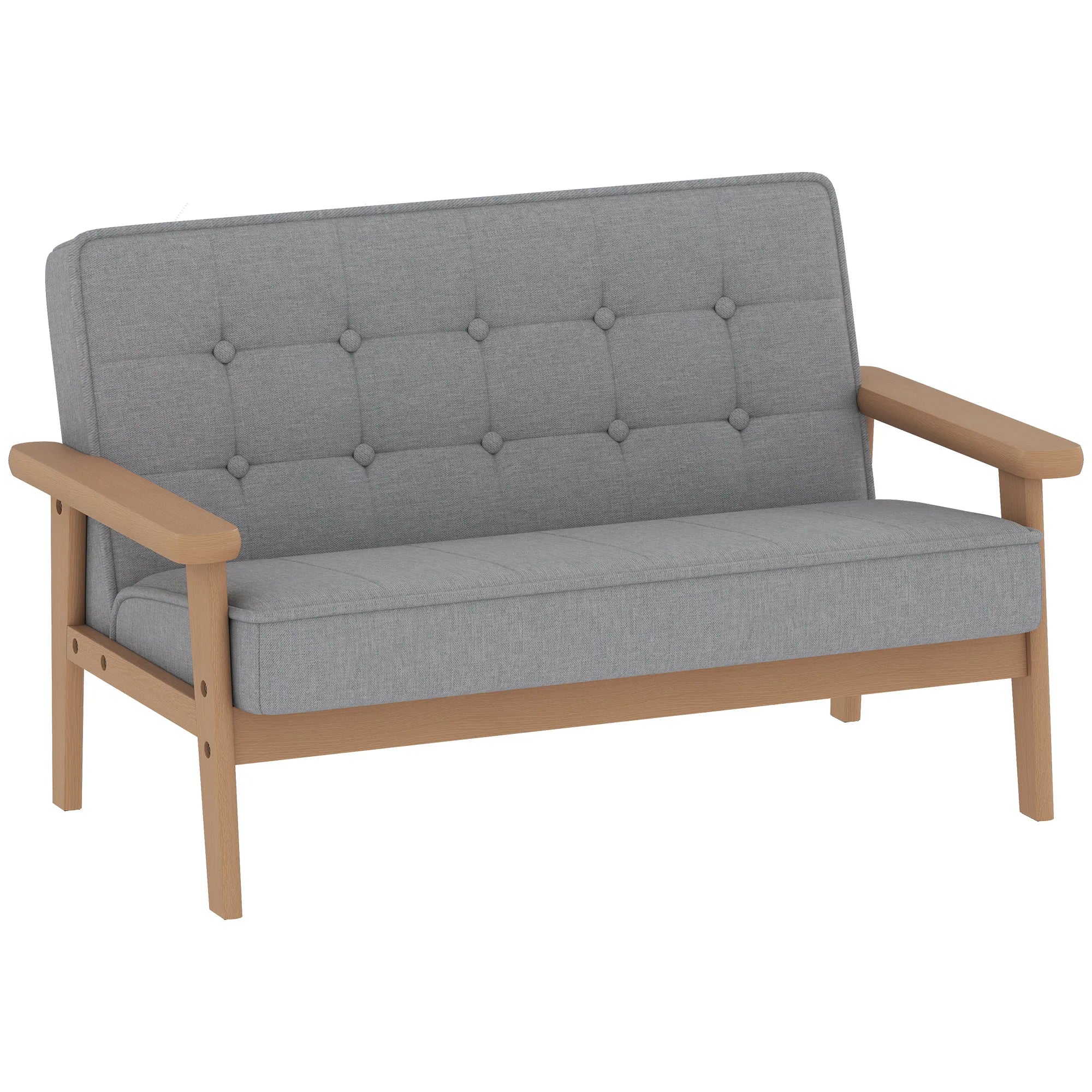 Vaikiška sofa, dvivietis fotelis 3–15 metų vaikams, pilka