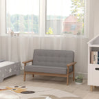 Vaikiška sofa, dvivietis fotelis 3–15 metų vaikams, pilka