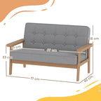 Vaikiška sofa, dvivietis fotelis 3–15 metų vaikams, pilka