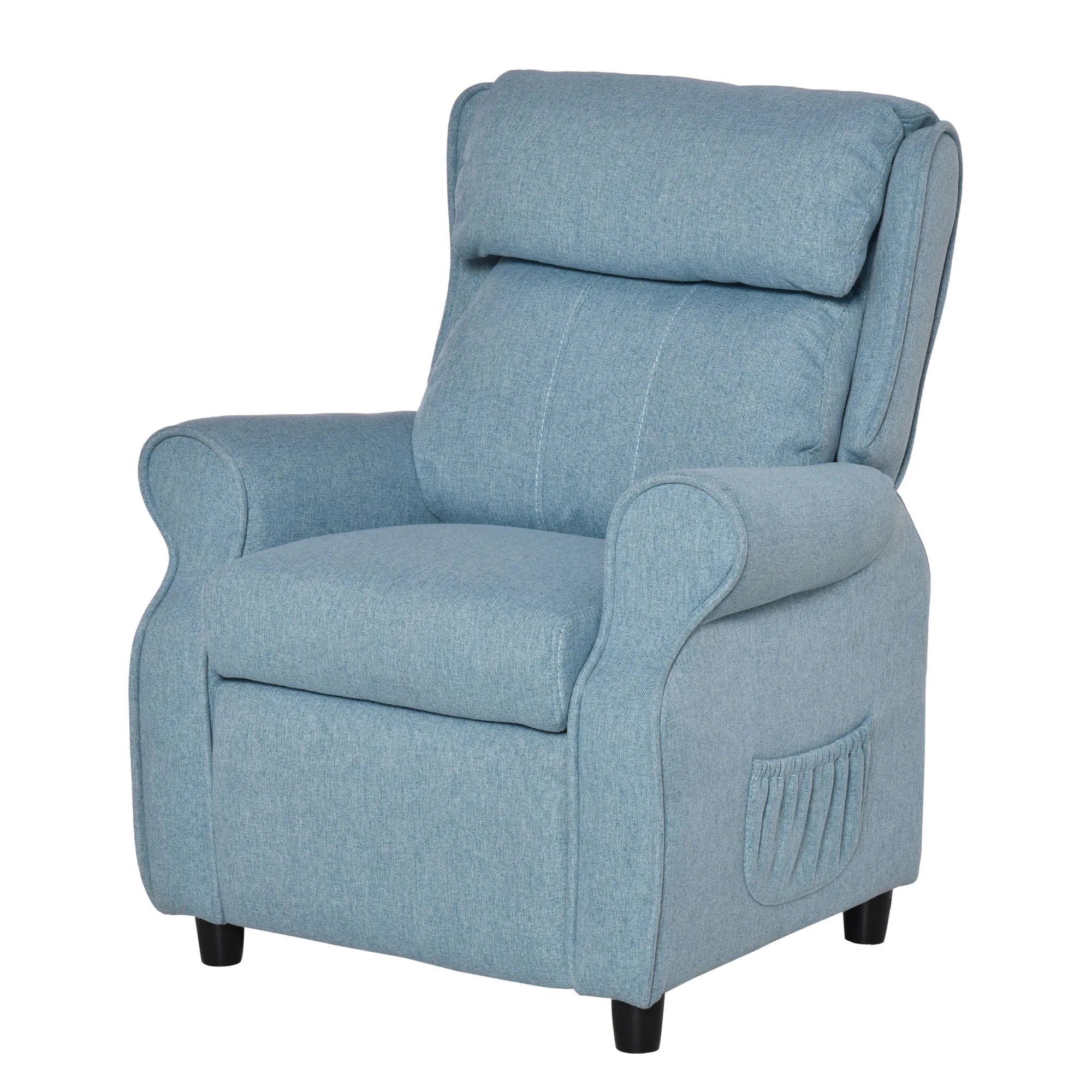 Vaikiška sofa-fotelis su atrama kojoms 3-5 metų vaikams, mėlyna