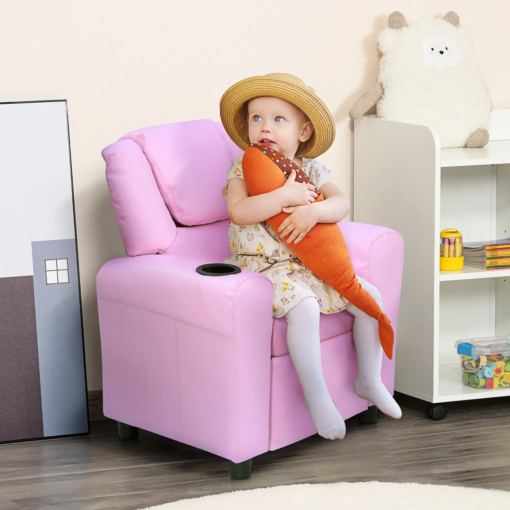 Vaikiška sofa su atlošama nugarėle 3–6 metų vaikams, rožinė