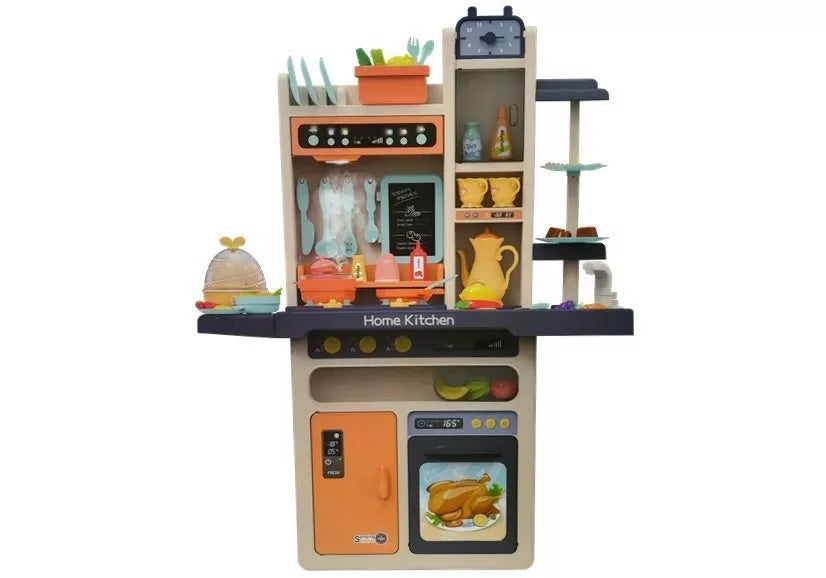 Vaikiška virtuvėlė Modern Kitchen, 65 priedai, su garų, šviesos ir garso efektais, 93,5 × 77 × 38,5 cm