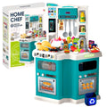Vaikiška žaislinė virtuvėlė Home Chef, 109 dalių, 74 x 12 x 57 cm, turkio spalvos