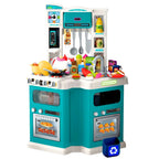 Vaikiška žaislinė virtuvėlė Home Chef, 109 dalių, 74 x 12 x 57 cm, turkio spalvos