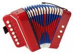 Vaikiškas akordeonas, muzikinis žaislas, 3+, 19 × 19 × 12 cm, raudonas