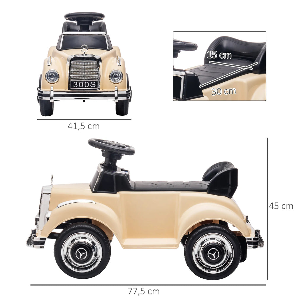 Vaikiškas automobilis stumdukas Mercedes-Benz 300S, 18–48 mėn., smėlio spalvos