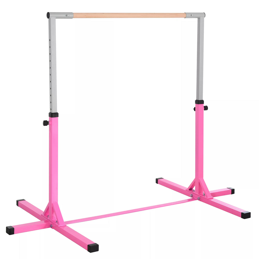 Vaikiškas batutas – gimnastikos skersinis, reguliuojamo aukščio, iki 75 kg, rožinis