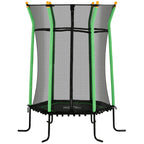 Vaikiškas batutas su apsauginiu tinklu, 163,5 cm, žalias, 3–10 metų vaikams