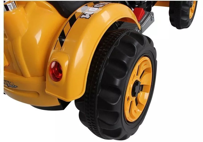 Vaikiškas ekskavatorius krautuvas, 2x6V7Ah, 2 varikliai, 30 kg, oranžinis