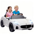 Vaikiškas elektrinis automobilis Maserati, 2-vietis, iki 60 kg, baltas (3–8 metų vaikams)