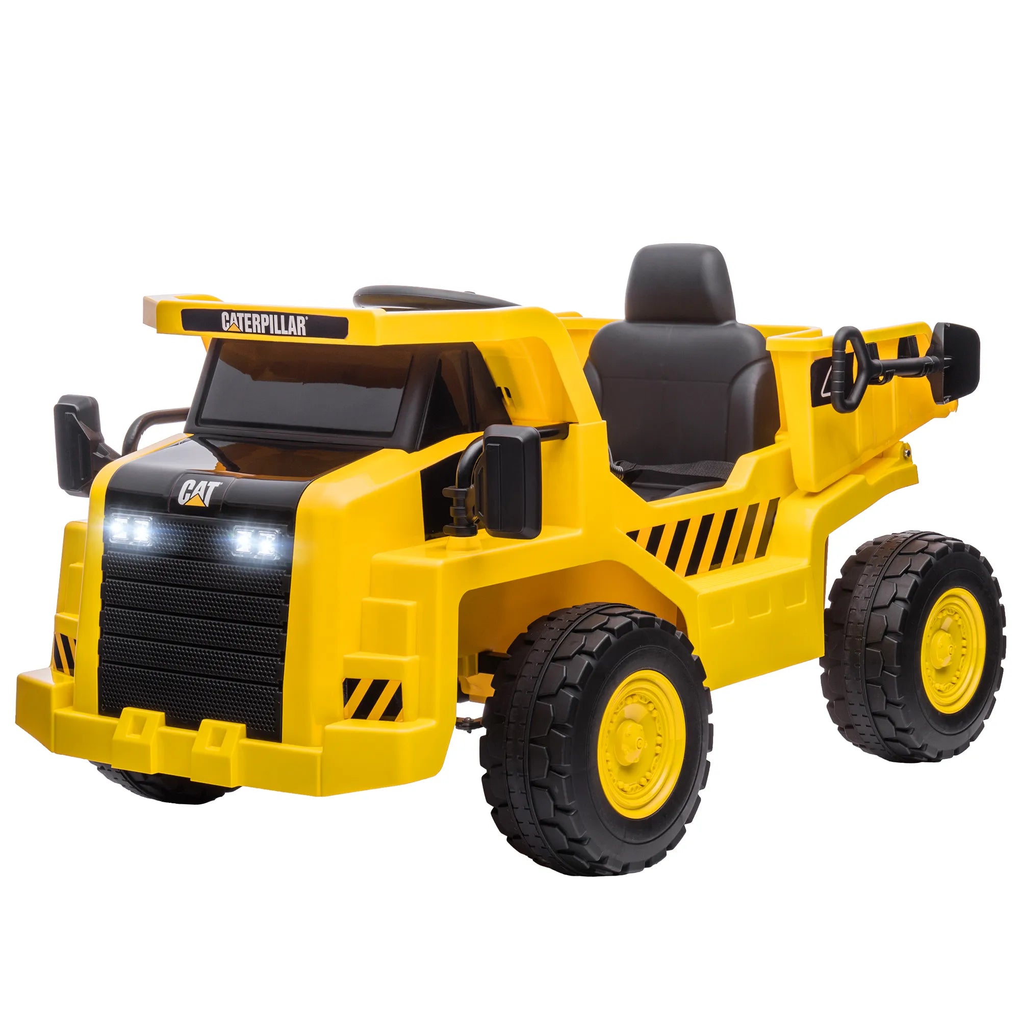 Vaikiškas elektrinis ekskavatorius Caterpillar 3–6 metų vaikams, geltonas
