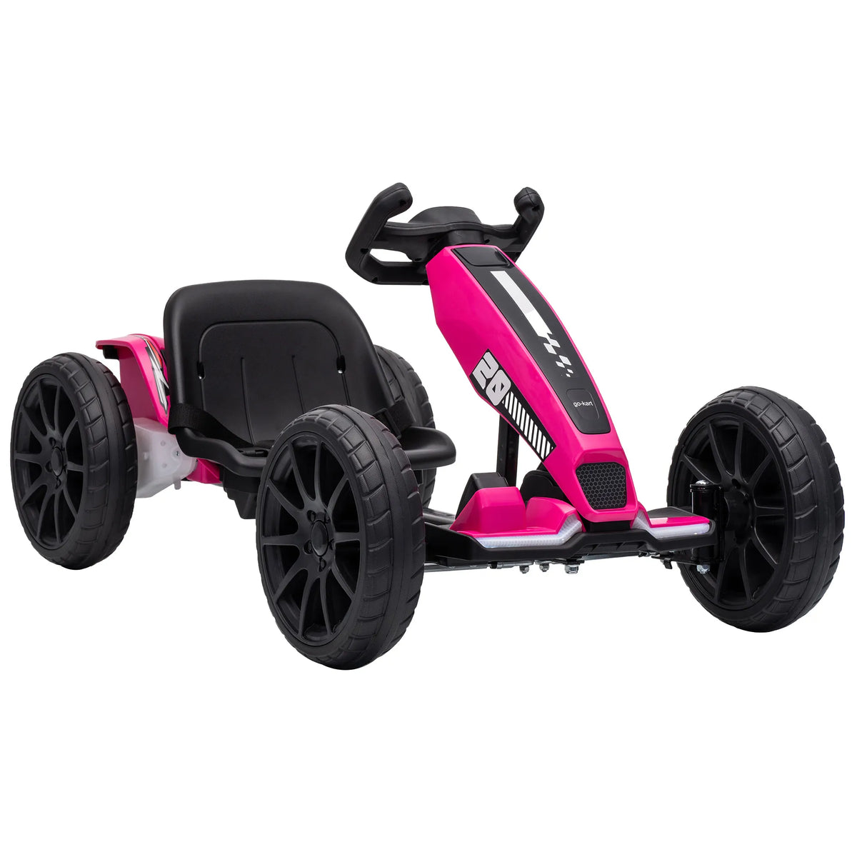 Vaikiškas elektrinis gokartas, 12 V, 2 varikliai, reguliuojama sėdynė