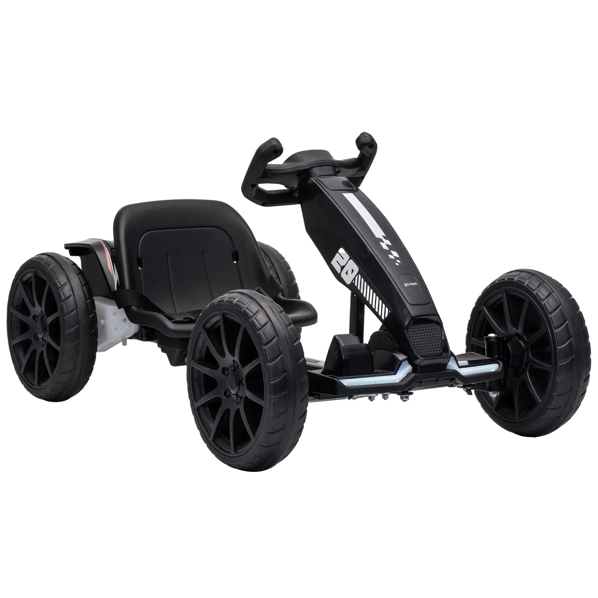 Vaikiškas elektrinis gokartas, 12 V, su 2 varikliais ir 4 padėčių reguliuojama sėdyne