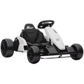 Vaikiškas elektrinis gokartas, 24 V, 2 varikliai, iki 18 km/h, dreifavimo funkcija, reguliuojama sėdynė, baltas
