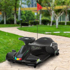 Vaikiškas elektrinis gokartas, 3–8 km/h, su šviesomis ir muzikos funkcija, juodas