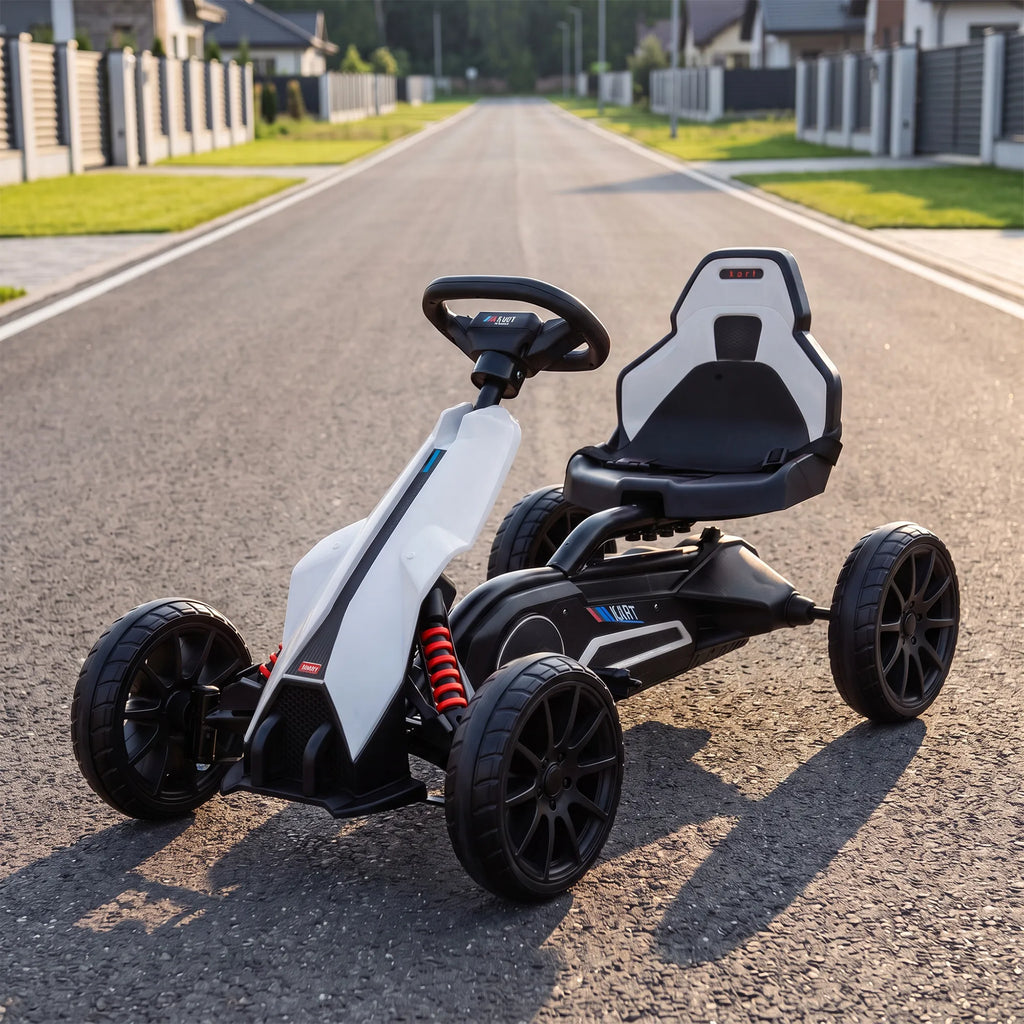 Vaikiškas elektrinis kartingas, 3–8 metų vaikams, baltas