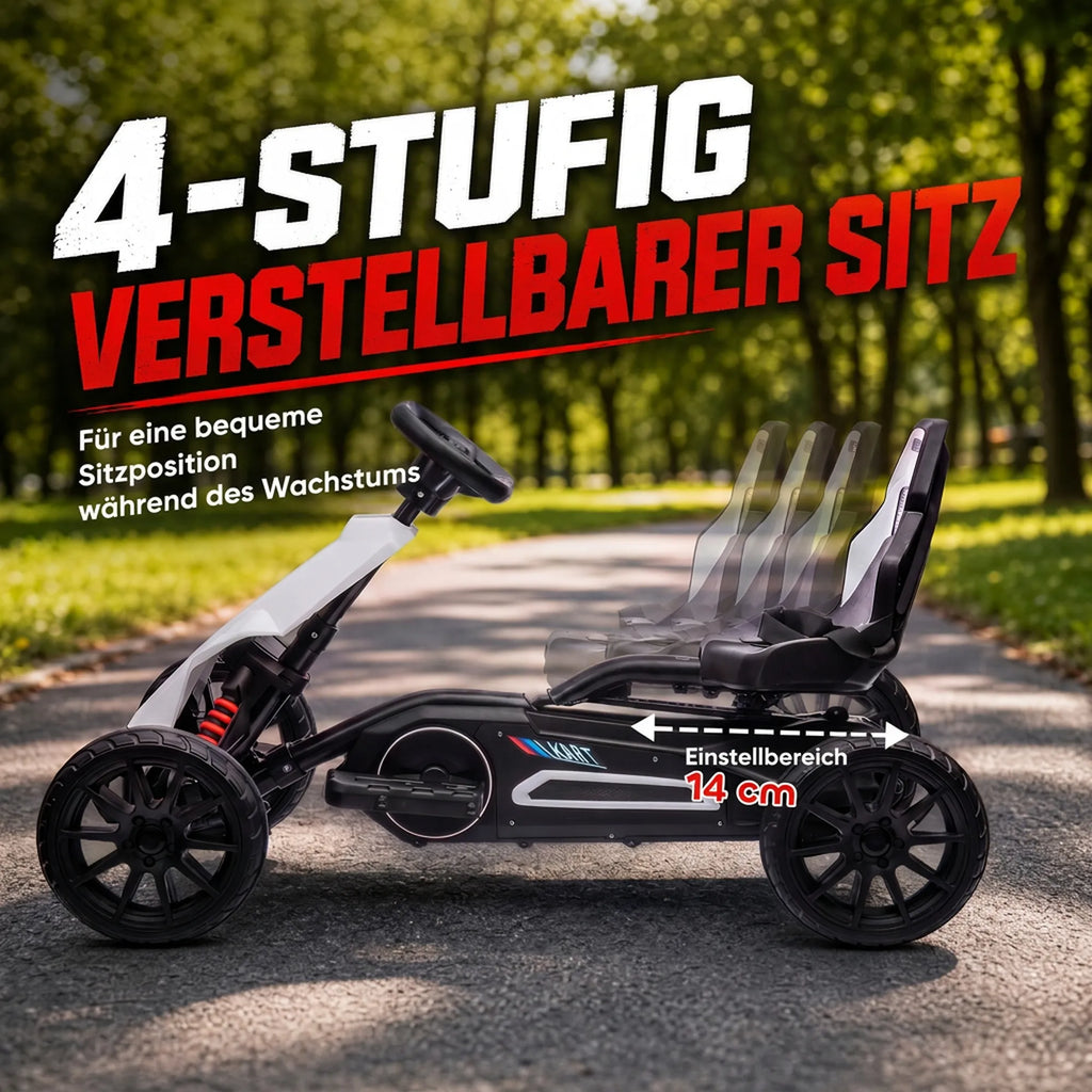 Vaikiškas elektrinis kartingas, 3–8 metų vaikams, baltas